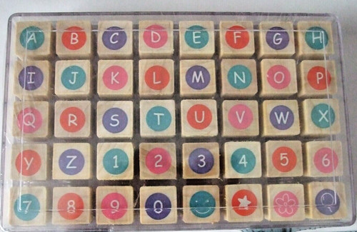 Mini alphabet rubber stamps - alphabet,