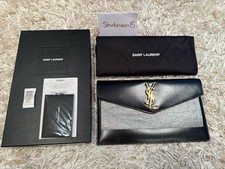 YSL Black Uptown Pouch Clutch