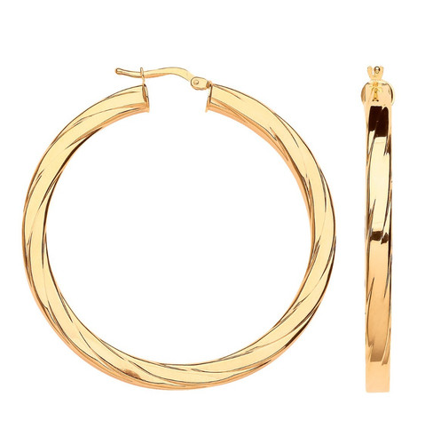 9ct yellow gold - 48mm, square
