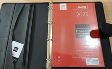 ORGANISER-FINOCAM-SOFT TOUCH BLACK FINISH, FILOFAX A4 SIZE SILVER RINGS-BOXED