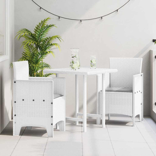 Garden chair set 2pcs white - 2pcs,
