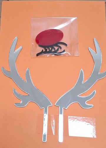 Acrylic reindeer cake topper - acrylic,