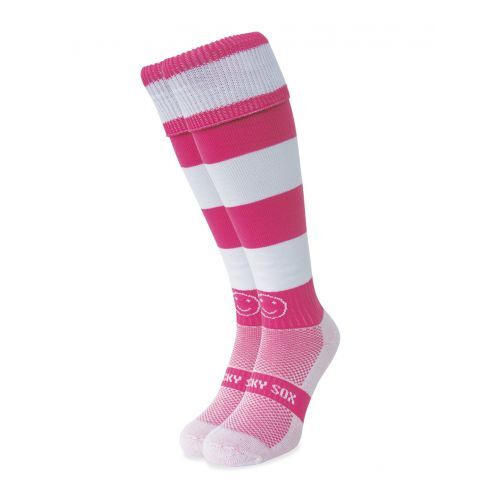 Wackysox pink and white hooped - pink,