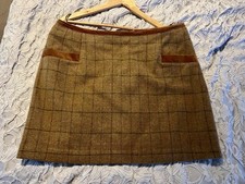 Joules Women's Brown Tweed Skirt Size Uk 18