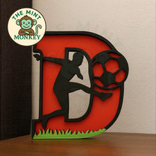 Wooden Football Name Sign/Plaque - Personalised - Custom Decor