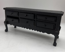 Dolls house furniture sideboard reduced black hall, lounge 1/12th Scale