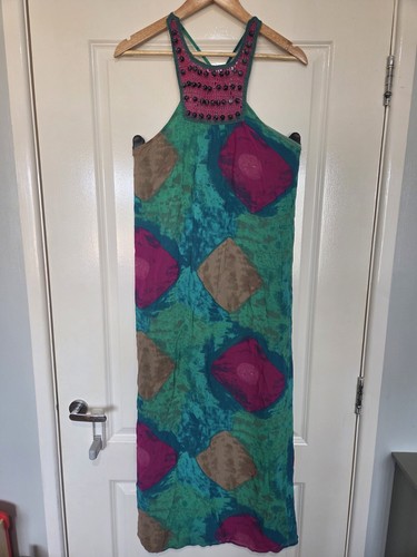 Zara green pink - green, beaded