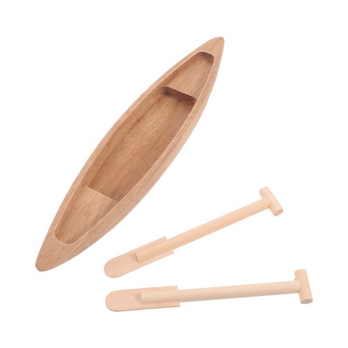 Mini wood canoe with paddle - canoe,