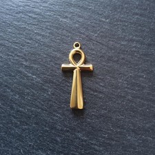 Ankh Pendant Genuine 14K Gold Plated Stainless Steel 54x28mm UK