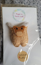 Handmade Felt Highland Cow Brooch, Highland Cow Gift, Highland Cow Brooch Gift