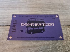 Harry Potter Knight Bus Ticket
