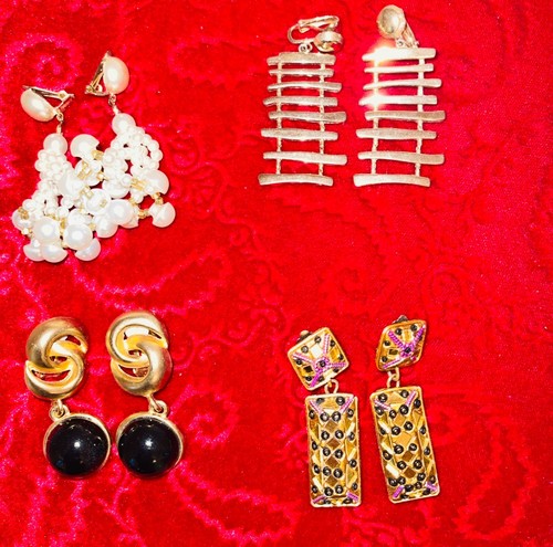 Retro clip 1980 earrings - retro, on