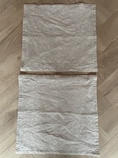 Dorma Cushion Covers x 2, Beige, Embroidered, Rare Use, 43cm x 43cm