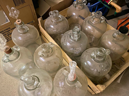 Clear glass demijohn with - clear,