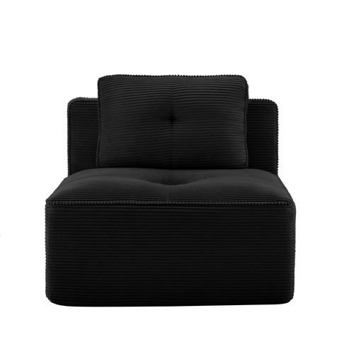 Seat black corduroy armless - black,