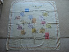 C1960S B.O.A.C.WORLD LEADER IN JET TRAVEL R.R.707 JETLINER SOUVENIR SILK SCARF