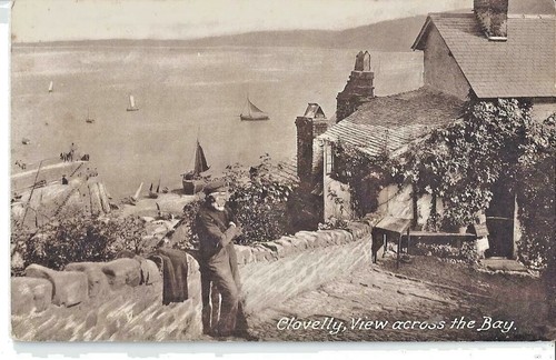 Fisherman clovelly village - fisherman, in