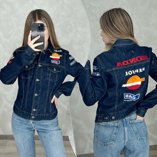 Gas Denim Jacket Honda Repsol Racing Michelin Womens Ladies size M- L
