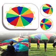 Play Parachute Multicolored with Handles for Kids Entertainment Courtyards