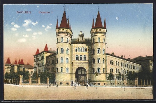 Aachen barracks postcard - aachen,,