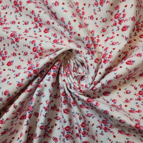 White floral corduroy - floral,