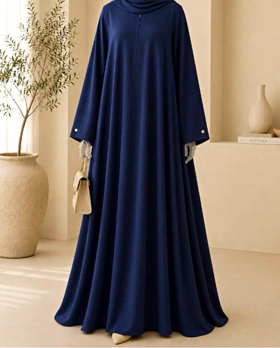 Navy blue plain lush line - blue,