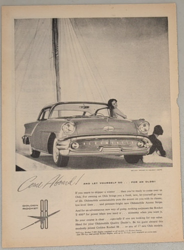1957 oldsmobile vintage print - oldsmobile,