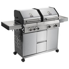 Boss Grill Double Header 4 Burner Gas BBQ Grill with Side Burner - Sta IQBBQ4BDH