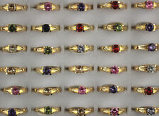 Wholesale Lots 60pcs Lady Jewellery Gold Plated Cubic Zirconia Charming Rings