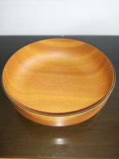 Robex CALEPPIO Italy Bowl Round Teak Wood Effect Fruit Vintage 10 1/2" diameter