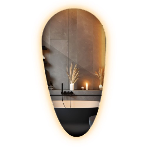 Teardrop wall mirror led light - mirror,