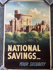 National Savings - Your Security Poster Rare - State Owned Bank 80’s 