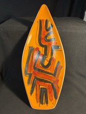 Vintage Poole Pottery. Delphis 82 spear dish. Orange.