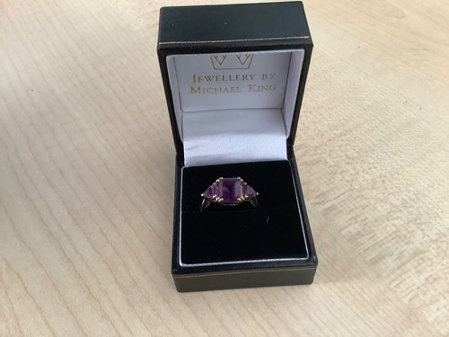 9ct stone amethyst - amethyst, ring
