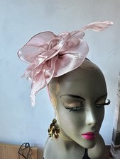 Pink satin fascinator - pink,