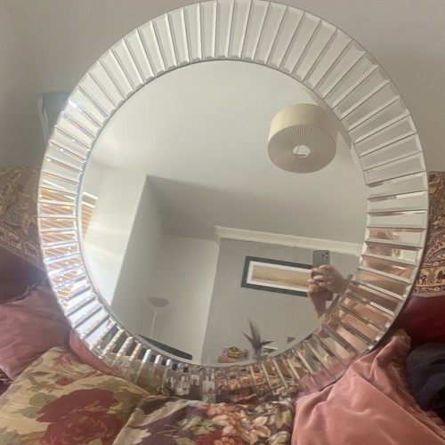 Round silver bevelled wall - round,
