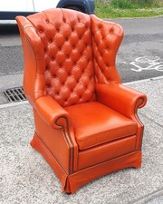 Chesterfield leather wing - leather, back