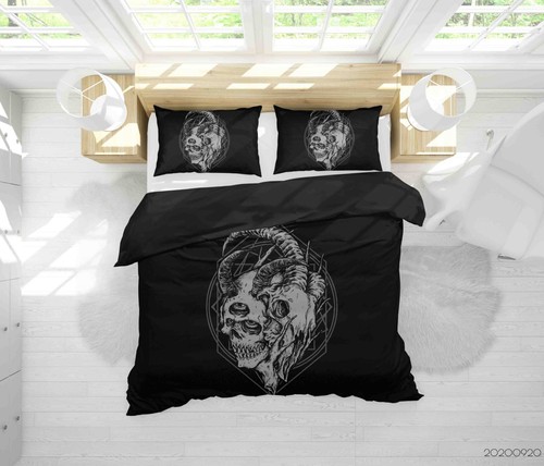 Skull quilt cover set - quilt,