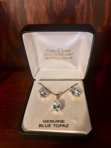 Blue topaz earring - topaz, and
