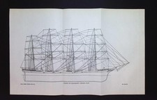 County of Linlithgow Sailing Ship Rigging Plan – 1927 Fold-Out Illustration