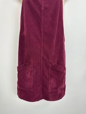 Topshop Moto Pinafore Dress Corduroy Burgundy Women’s UK 12 EUR 40