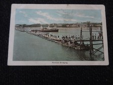 Pontoon Bridging Postcard Social History Steam Ship - 110662