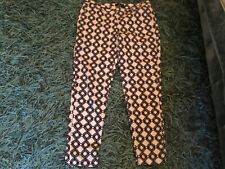 Golddiggea size 12 black white trousers  leg 29 zip ankle new 