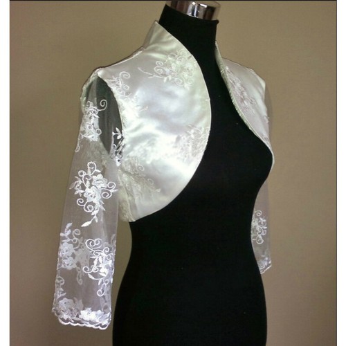 Lace satin wedding jacket - wedding,