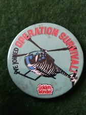 1981 Golden Wonder Operation Survival Tin Badge.