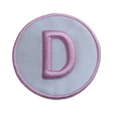 1 x 3D Embroidered Monogram Letter / Number Round Patch Motif Sewing Trimming