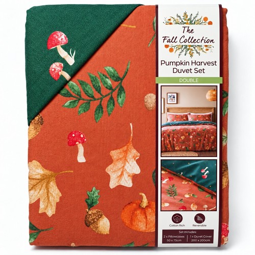 Autumnal pumpkin harvest duvet - autumnal,