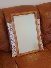 Vintage Bamboo Cane Rattan TIKI BOHO Rectangular Wall Mirror 56 x36 cm