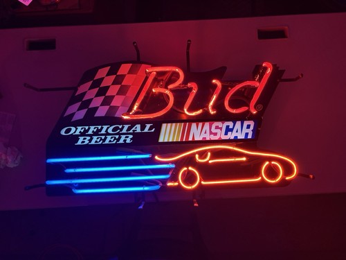 Bud nascar neon beer sign - bud, /
