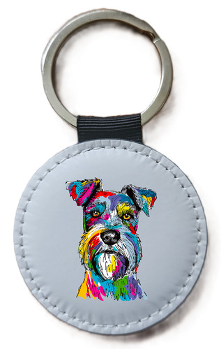 Schnauzer keyring doodle - schnauzer, keyring,